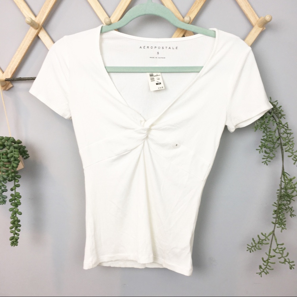 NWT AEROPOSTALE • White knot front top SMALL
